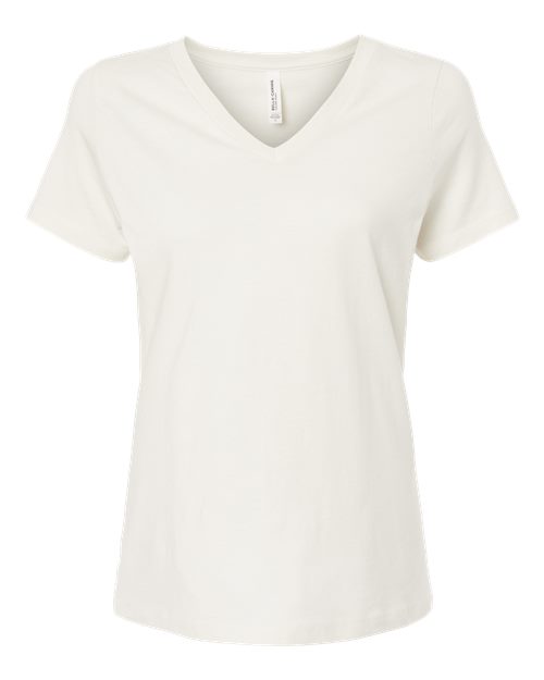 BELLA + CANVAS Women’s Relaxed Jersey V-Neck Tee - Vintage White