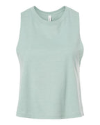 BELLA + CANVAS Women's Racerback Crop Tank - Heather Dusty Blue