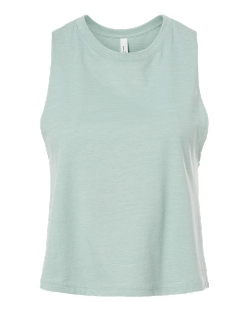 BELLA + CANVAS Women's Racerback Crop Tank - Heather Dusty Blue