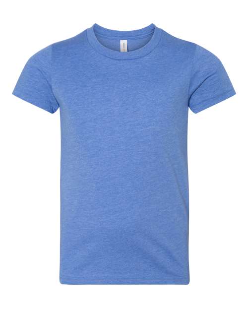 BELLA + CANVAS Youth CVC Jersey Tee (Part 1 of 2) - Heather Columbia Blue