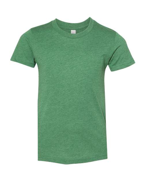 BELLA + CANVAS Youth CVC Jersey Tee (Part 1 of 2) - Heather Grass Green