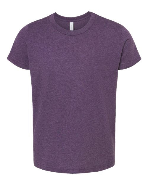 BELLA + CANVAS Youth CVC Jersey Tee (Part 1 of 2) - Heather Team Purple