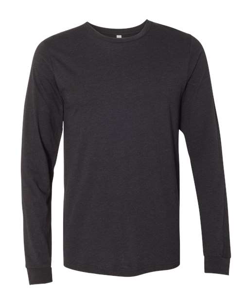 BELLA + CANVAS Heather CVC Long Sleeve Tee (Part 1 of 3) - Black Heather