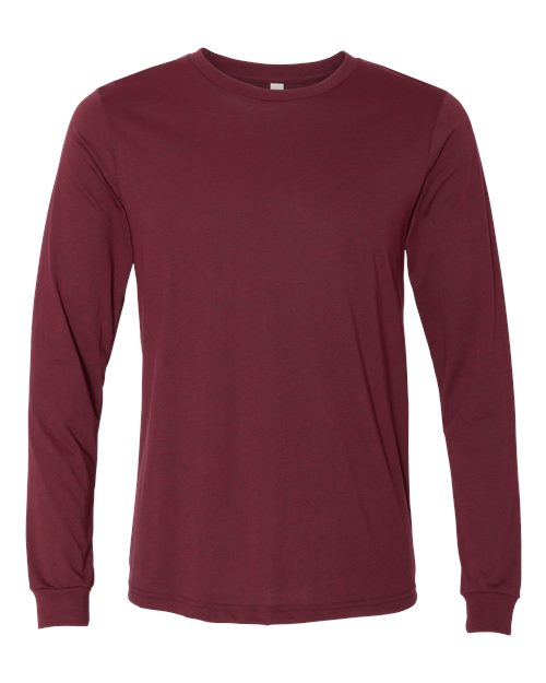 BELLA + CANVAS Heather CVC Long Sleeve Tee (Part 1 of 3) - Heather Cardinal