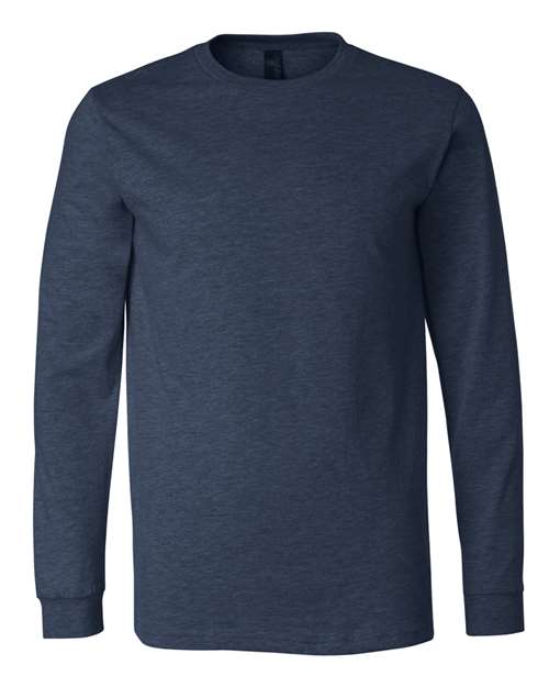 BELLA + CANVAS Heather CVC Long Sleeve Tee (Part 2 of 3) - Heather Navy