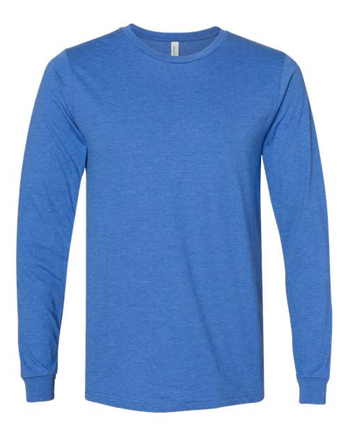 BELLA + CANVAS Heather CVC Long Sleeve Tee (Part 2 of 3) - Heather True Royal
