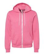 BELLA + CANVAS Unisex Sponge Fleece Full-Zip Hoodie Sweatshirt (Part 1 of 3) - Heather Charity Pink