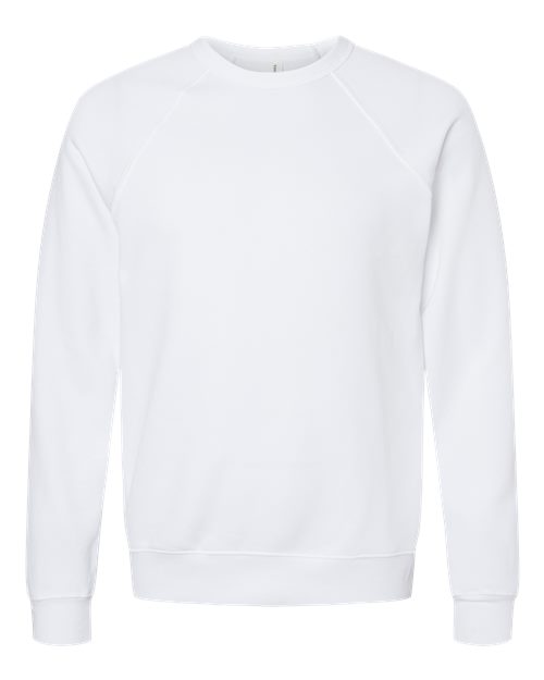 BELLA + CANVAS Unisex Sponge Fleece Raglan Crewneck Sweatshirt (Part 3 of 3) - White