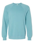 BELLA + CANVAS Unisex Sponge Fleece Raglan Crewneck Sweatshirt (Part 2 of 3) - Heather Blue Lagoon
