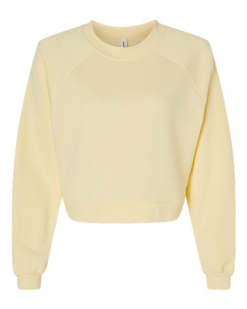 BELLA + CANVAS Women's Crop Raglan Crewneck Sweatshirt - French Vanilla