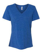 BELLA + CANVAS Women's Relaxed Triblend V-Neck Tee - True Royal Triblend