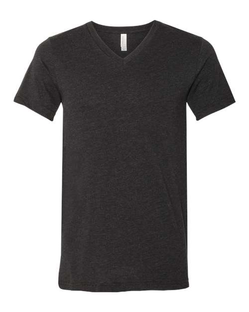 BELLA + CANVAS Unisex Heather CVC V-Neck Tee - Black Heather