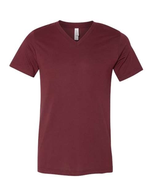 BELLA + CANVAS Unisex Heather CVC V-Neck Tee - Heather Cardinal