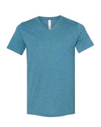 BELLA + CANVAS Unisex Heather CVC V-Neck Tee - Heather Deep Teal
