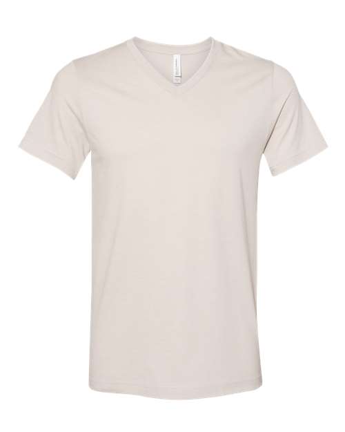 BELLA + CANVAS Unisex Heather CVC V-Neck Tee - Heather Dust