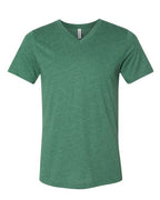 BELLA + CANVAS Unisex Heather CVC V-Neck Tee - Heather Grass Green