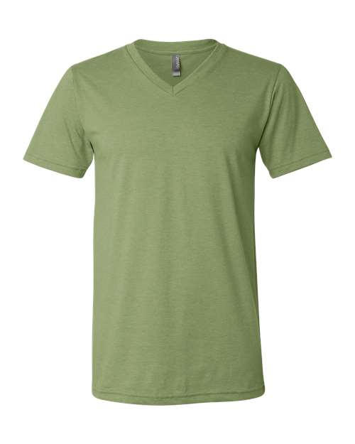 BELLA + CANVAS Unisex Heather CVC V-Neck Tee - Heather Green