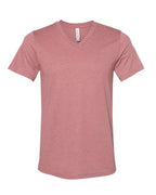 BELLA + CANVAS Unisex Heather CVC V-Neck Tee - Heather Mauve