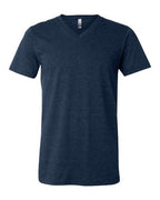 BELLA + CANVAS Unisex Heather CVC V-Neck Tee - Heather Navy