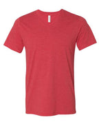 BELLA + CANVAS Unisex Heather CVC V-Neck Tee - Heather Red