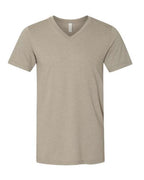 BELLA + CANVAS Unisex Heather CVC V-Neck Tee - Heather Stone