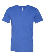 BELLA + CANVAS Unisex Heather CVC V-Neck Tee - Heather True Royal