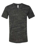 BELLA + CANVAS Unisex Textured Jersey V-Neck Tee - Black Marble