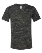 BELLA + CANVAS Unisex Textured Jersey V-Neck Tee - Black Marble