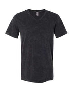 BELLA + CANVAS Unisex Textured Jersey V-Neck Tee - Black Mineral Wash