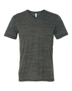 BELLA + CANVAS Unisex Textured Jersey V-Neck Tee - Charcoal Marble