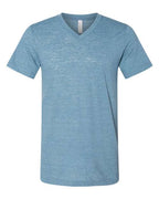 BELLA + CANVAS Unisex Textured Jersey V-Neck Tee - Denim Slub