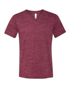 BELLA + CANVAS Unisex Textured Jersey V-Neck Tee - Maroon Marble
