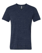 BELLA + CANVAS Unisex Textured Jersey V-Neck Tee - Navy Marble
