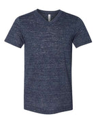 BELLA + CANVAS Unisex Textured Jersey V-Neck Tee - Navy Slub