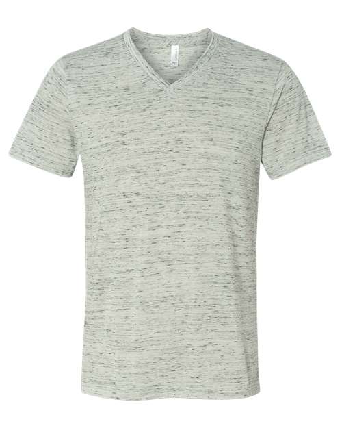 BELLA + CANVAS Unisex Textured Jersey V-Neck Tee - White Marble