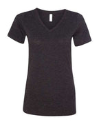 BELLA + CANVAS Women's Relaxed Triblend V-Neck Tee - Charcoal Black Triblend
