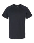 BELLA + CANVAS Men's Heather CVC Raglan Tee - Solid Black Blend