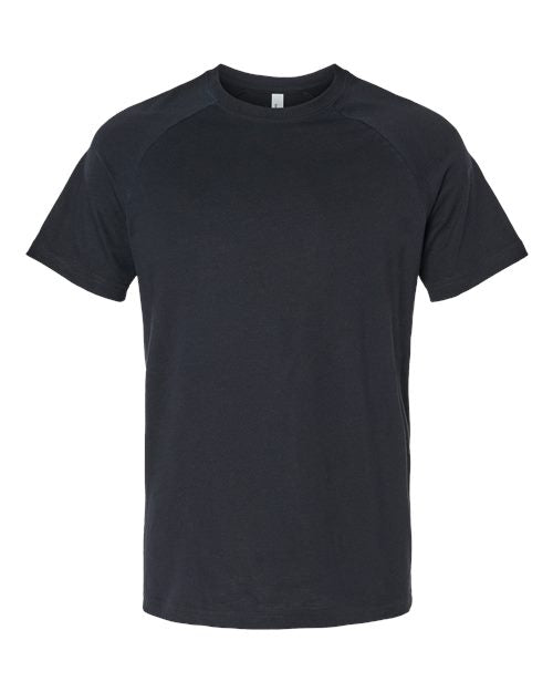 BELLA + CANVAS Men's Heather CVC Raglan Tee - Solid Black Blend