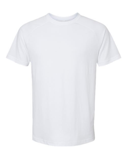 BELLA + CANVAS Men's Heather CVC Raglan Tee - Solid White Blend