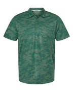 Adidas Men's All Over Camo Print Polo - Green Oxide