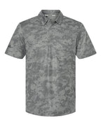 Adidas Men's All Over Camo Print Polo - Grey Three