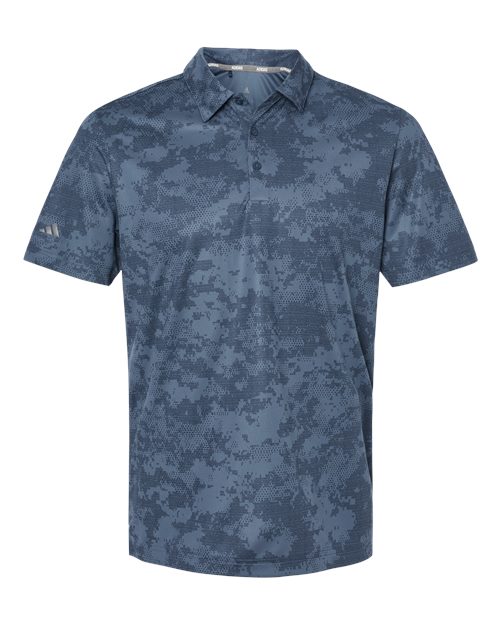 Adidas Men's All Over Camo Print Polo - Tech Ink