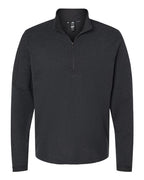 Adidas Men's 3-Stripes Quarter-Zip Sweater Pullover - Black Melange