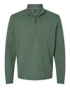 Adidas Men's 3-Stripes Quarter-Zip Sweater Pullover - Green Oxide Melange