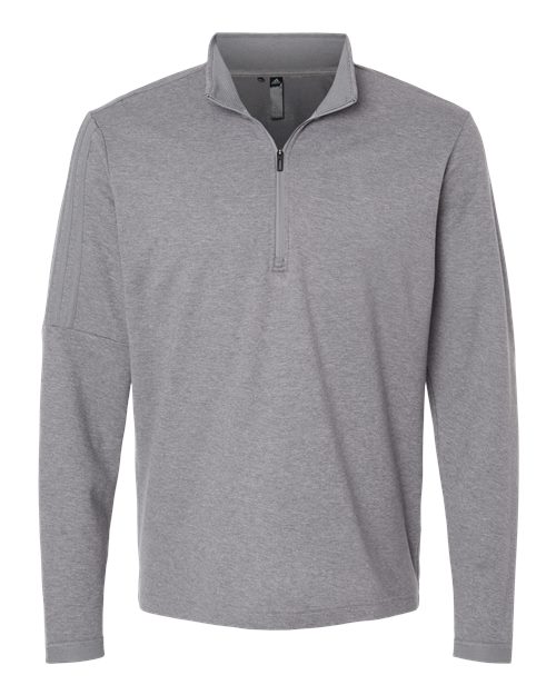 Adidas Men's 3-Stripes Quarter-Zip Sweater Pullover - Grey Three Melange