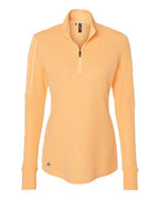 Adidas Women's 3-Stripes Quarter-Zip Sweater Pullover - Acid Orange Melange
