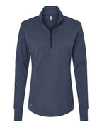 Adidas Women's 3-Stripes Quarter-Zip Sweater Pullover - Collegiate Navy Melange