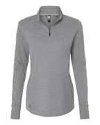 Adidas Women's 3-Stripes Quarter-Zip Sweater Pullover - Grey Three Melange