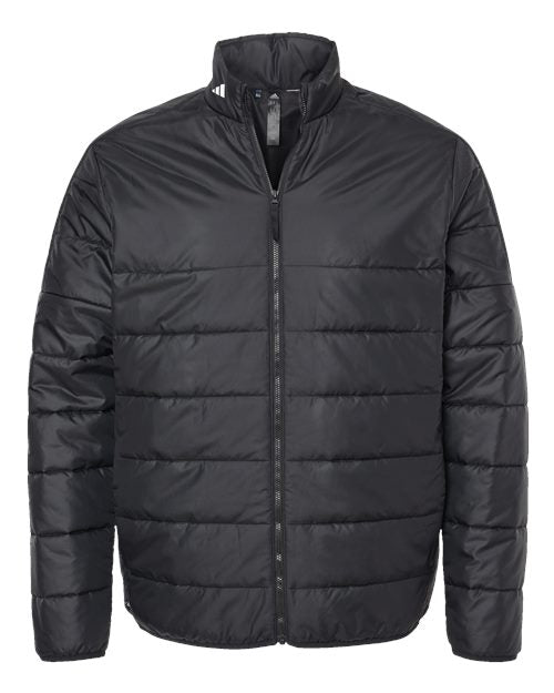 Adidas Men's 3-Stripes Puffer Full-Zip Jacket - Black
