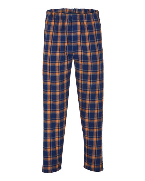 Boxercraft Men's Harley Flannel Pants (Part 2 of 5) - Heritage Navy/ Orange/ Grey Plaid